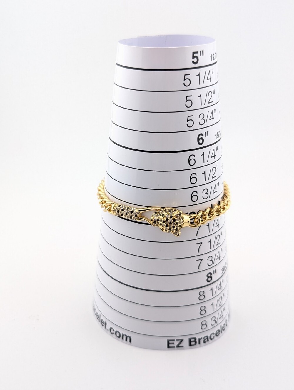 Gold Panther Head Chain Bracelet - Estate Jewelry - Picture 8 of 8